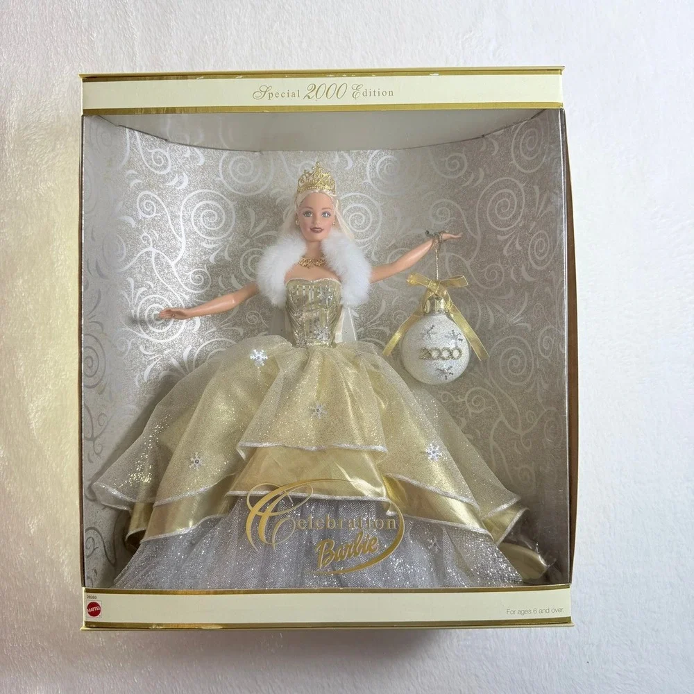 NIB‎ Mattel Celebration Barbie Special 2000 Edition Gold Gown Holiday Doll 28269